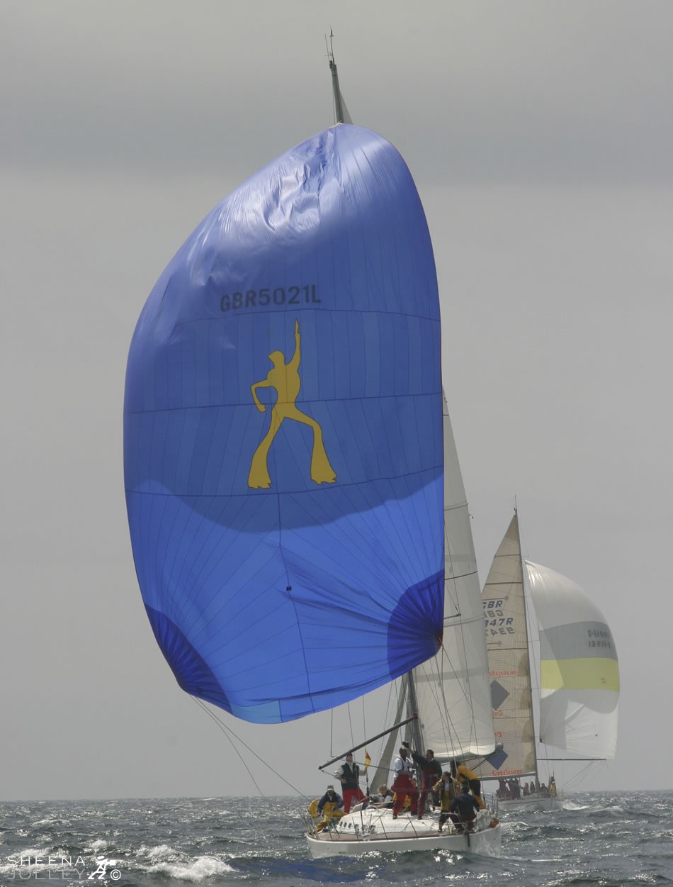 Dancin Queen.jpg - The Blue spinnaker made a wonderful shot during Cork Week